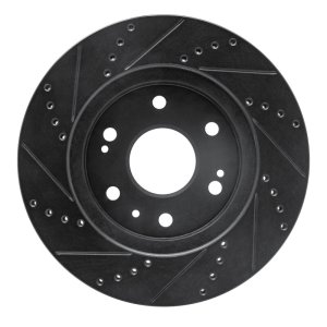 Chevrolet Tahoe Brake Rotor (1) - Front Right - R1 Concepts - Drilled & Slotted - Black - `09-`20